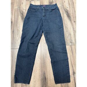 NYDJ Womens Ankle Slim Jeans Size 4 Dark Blue Denim Stretch Lift Tuck Comfortabl